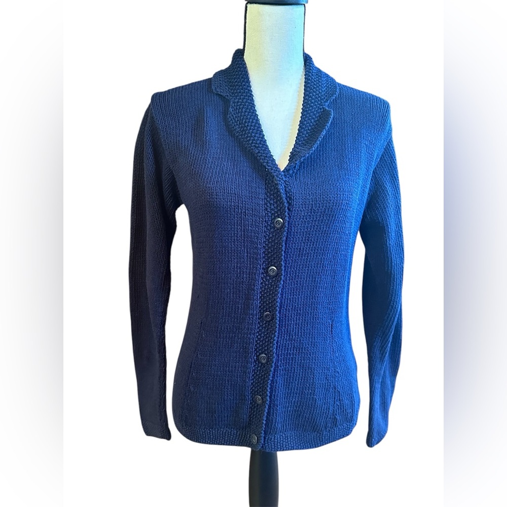 Ralph Lauren Women's Blue Cardigan Sweater- sz small